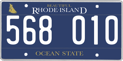 RI license plate 568010