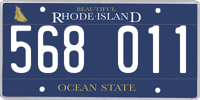 RI license plate 568011
