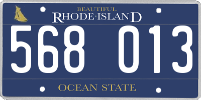 RI license plate 568013
