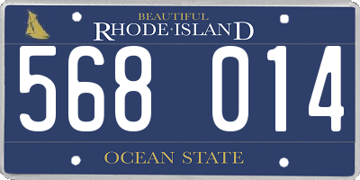 RI license plate 568014