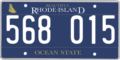RI license plate 568015