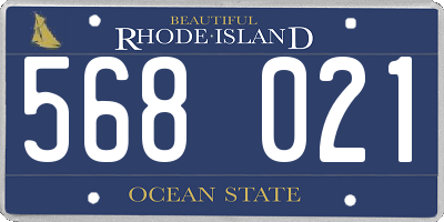 RI license plate 568021