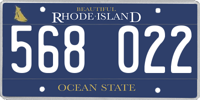 RI license plate 568022