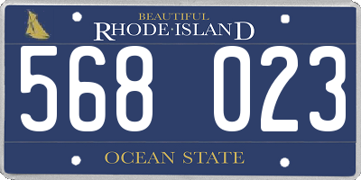 RI license plate 568023
