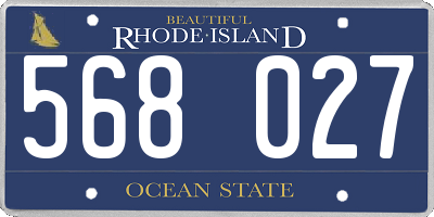 RI license plate 568027