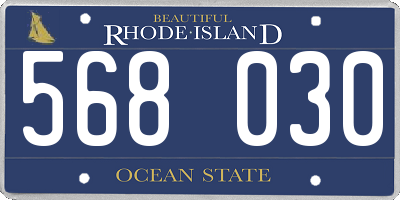 RI license plate 568030