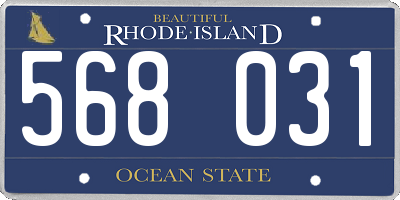 RI license plate 568031
