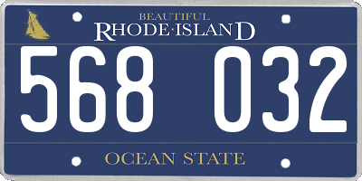 RI license plate 568032