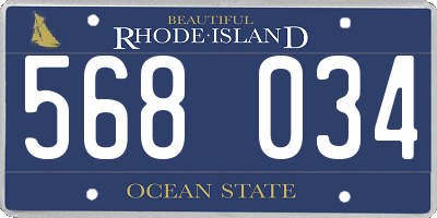 RI license plate 568034