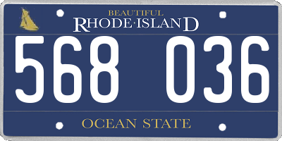 RI license plate 568036