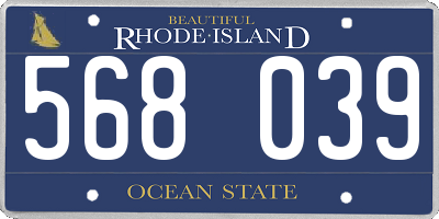 RI license plate 568039