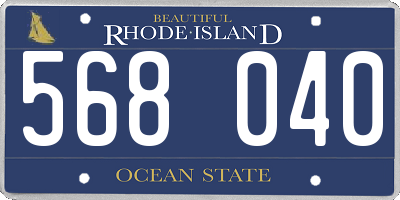 RI license plate 568040