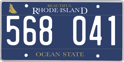 RI license plate 568041
