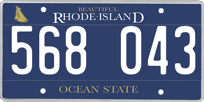 RI license plate 568043