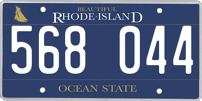 RI license plate 568044