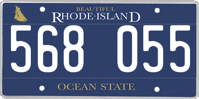 RI license plate 568055