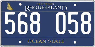 RI license plate 568058