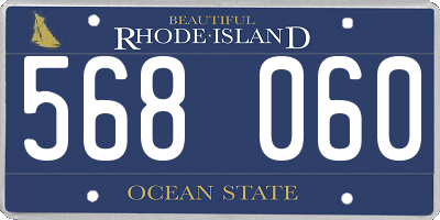 RI license plate 568060