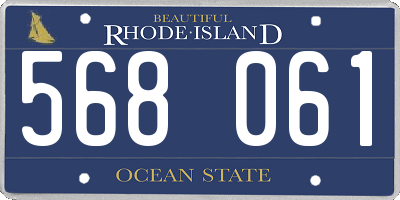 RI license plate 568061