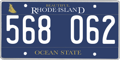 RI license plate 568062