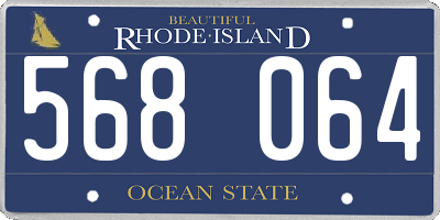 RI license plate 568064