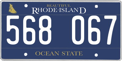 RI license plate 568067
