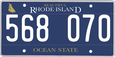 RI license plate 568070