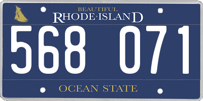 RI license plate 568071