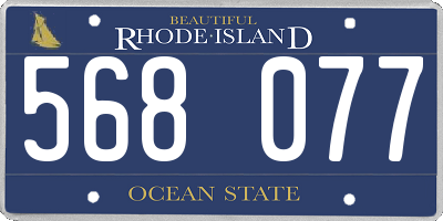RI license plate 568077