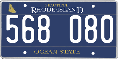 RI license plate 568080