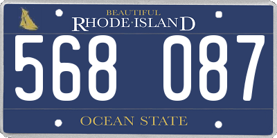 RI license plate 568087