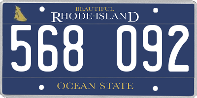 RI license plate 568092