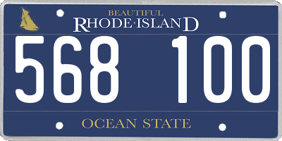 RI license plate 568100
