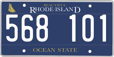 RI license plate 568101