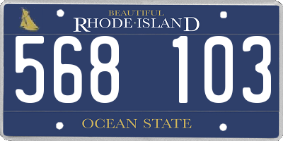 RI license plate 568103