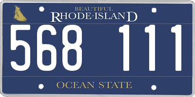 RI license plate 568111