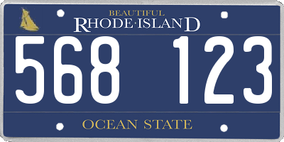 RI license plate 568123
