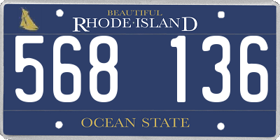 RI license plate 568136