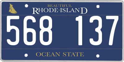 RI license plate 568137