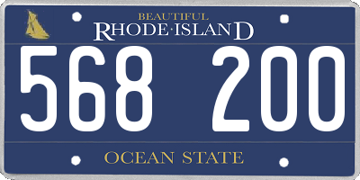 RI license plate 568200