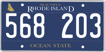 RI license plate 568203