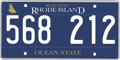 RI license plate 568212
