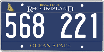 RI license plate 568221