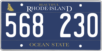 RI license plate 568230