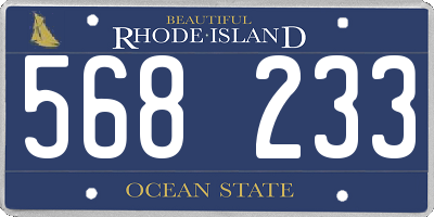 RI license plate 568233