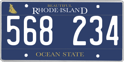 RI license plate 568234