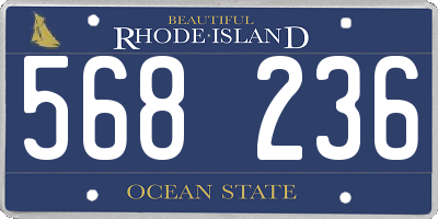 RI license plate 568236