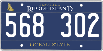 RI license plate 568302