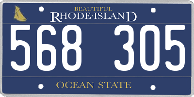 RI license plate 568305
