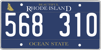 RI license plate 568310